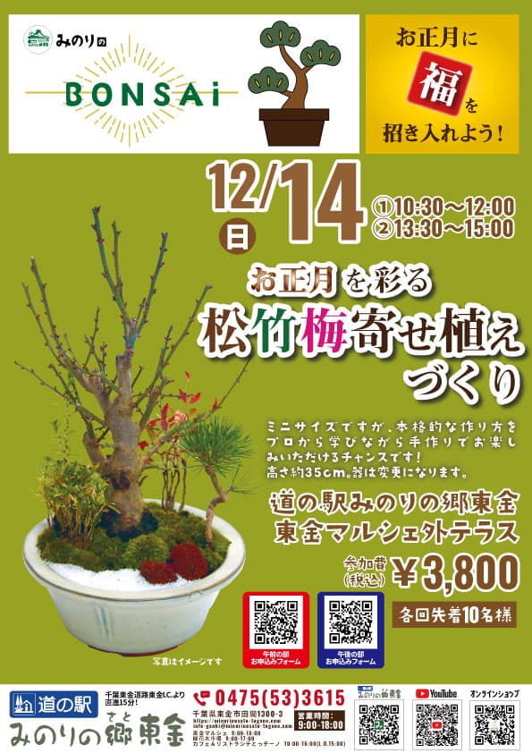 「お正月を彩る 松竹梅寄せ植えづくり」ワークショップ